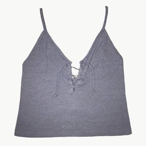Brandi Melville Tie Front Tank Top Powder Blue